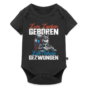 Born to gamble Forced to go to school Wolf - Baby Premium short-sleeve bodysuit - black - Front