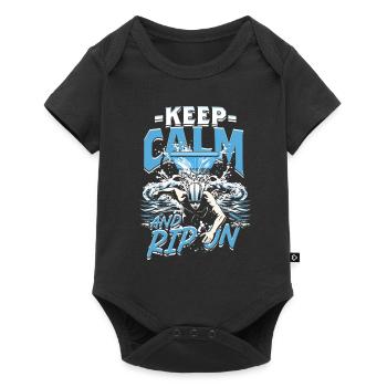 Springboard Jumping Keep Calm And Rip On - Baby Premium short-sleeve bodysuit - black - Front