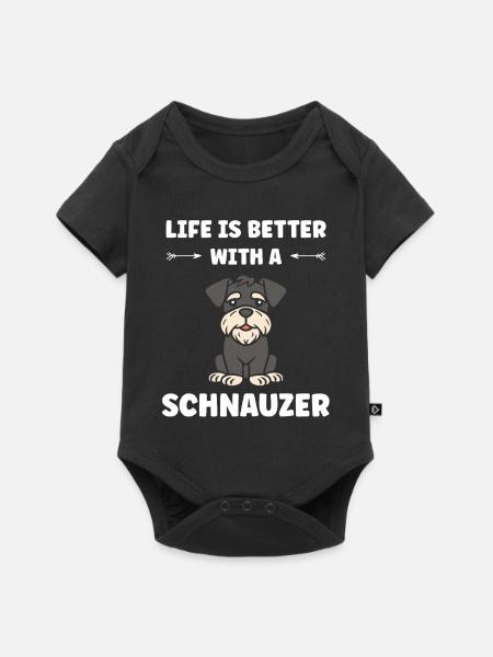 Schnauzer - Baby Premium Kurzarmbody - Schwarz