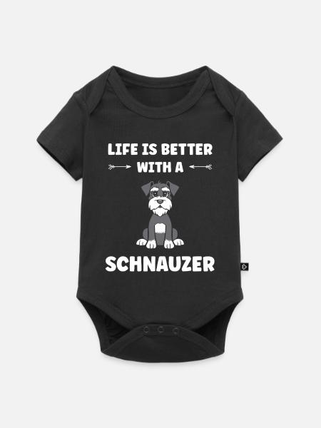 Schnauzer - Baby Premium Kurzarmbody - Schwarz