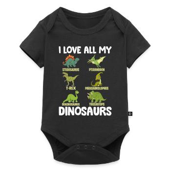 Funny Dinosaur Lover Dino Lover - I love all my - Baby Premium Kurzarmbody - Schwarz - Vorne
