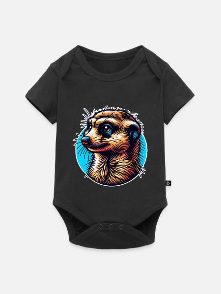 Erdmännchen - Baby Premium Kurzarmbody - Schwarz