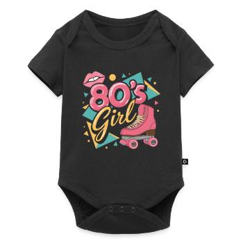 Retro 80s Girl Roller Skate Roller Skates - Baby Premium short-sleeve bodysuit - black - Front