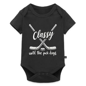 Les amateurs de hockey ont de la classe jusqu’à ce que la rondelle tombe - Body à manches courtes Premium Bébé - noir - Devant