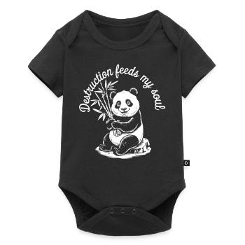 Destruction nourrit mon âme Drôle Panda Ironique - Body à manches courtes Premium Bébé - noir - Devant