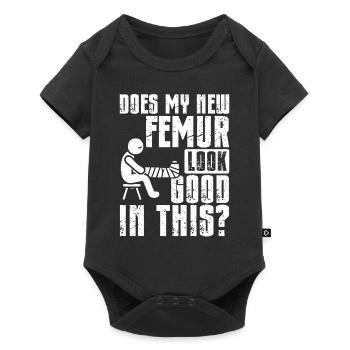 Broken femur Broken leg - Baby Premium short-sleeve bodysuit - black - Front