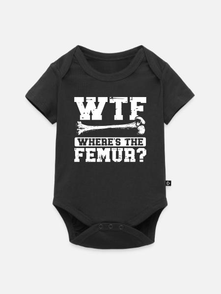 Gebrochener Oberschenkelknochen Gebrochenes Bein - Baby Premium Kurzarmbody - Schwarz