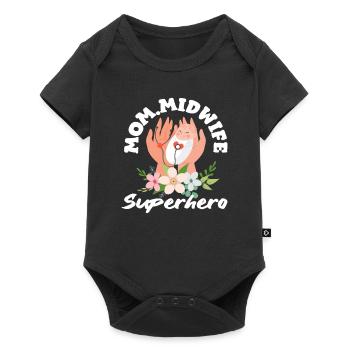 Sage-femme Super-héroïne Maman Sage-femme - Body à manches courtes Premium Bébé - noir - Devant