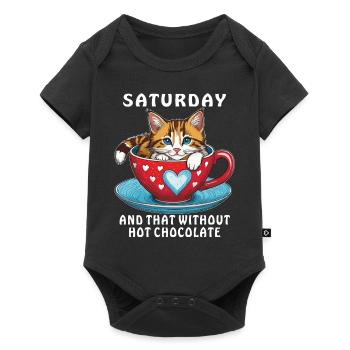 SATURDAY AND THAT WITHOUT HOT CHOCOLATE - Baby Premium short-sleeve bodysuit - black - Front