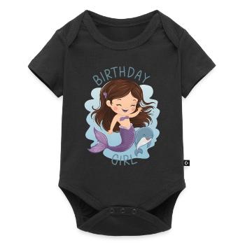 Birthday Girl Mermaid - Baby Premium short-sleeve bodysuit - black - Front