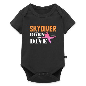 Skydive Skydiver Skydiving Parachute Gift - Baby Premium short-sleeve bodysuit - black - Front