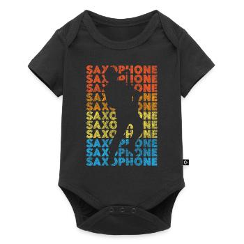 Saxophone Retro Vintage Saxophone - Baby Premium Kurzarmbody - Schwarz - Vorne