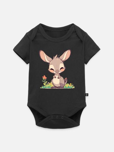 Kängurus Känguru - Baby Premium Kurzarmbody - Schwarz