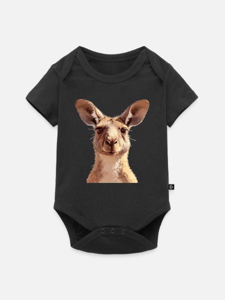 Kängurus Känguru - Baby Premium Kurzarmbody - Schwarz