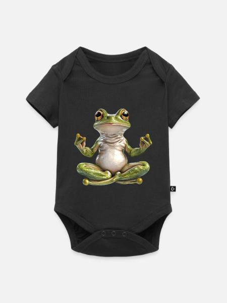Frosch - Baby Premium Kurzarmbody - Schwarz