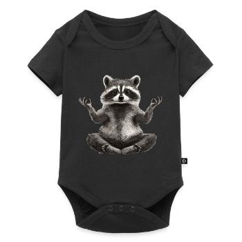 Waschbär - Baby Premium Kurzarmbody - Schwarz - Vorne