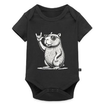 Festival de musique rock Funny Heavy Metal Capybara - Body à manches courtes Premium Bébé - noir - Devant
