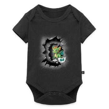 Bébé Dragon Oeuf Coquille Enfant Enfant Naissance Oeuf - Body à manches courtes Premium Bébé - noir - Devant