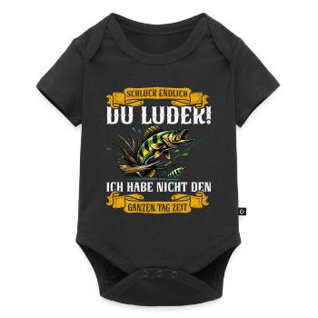 Angler Fishing Rod Funny Fisherman Hobby Fisherman - Baby Premium short-sleeve bodysuit - black - Front