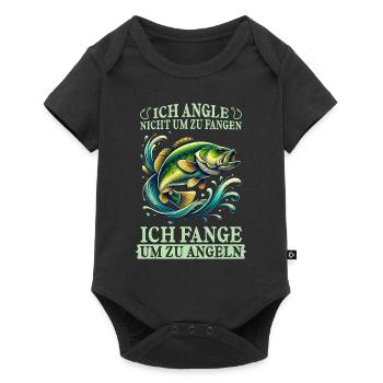 Angler Fishing Rod Funny Fisherman Hobby Fisherman - Baby Premium short-sleeve bodysuit - black - Front
