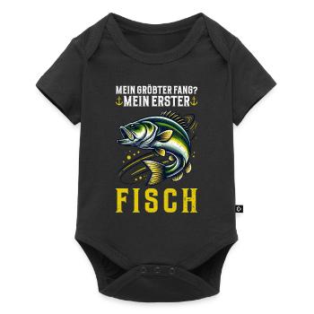 Angler Fishing Rod Funny Fisherman Hobby Fisherman - Baby Premium short-sleeve bodysuit - black - Front