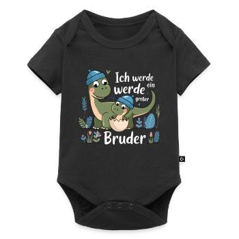 Je vais être un grand frère dinosaure dinosaure - Body à manches courtes Premium Bébé - noir - Devant