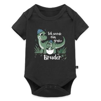 Je vais être un grand frère dinosaure dinosaure - Body à manches courtes Premium Bébé - noir - Devant
