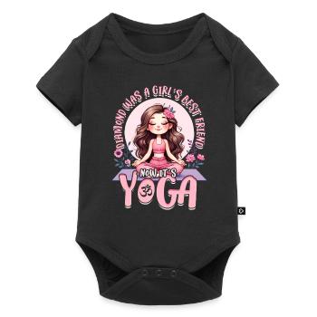 Petite amie Femme Saint Valentin Yoga - Body à manches courtes Premium Bébé - noir - Devant