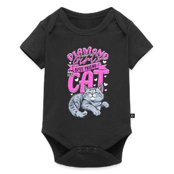 Petite amie Femme Saint Valentin Chat - Body à manches courtes Premium Bébé - noir - Devant
