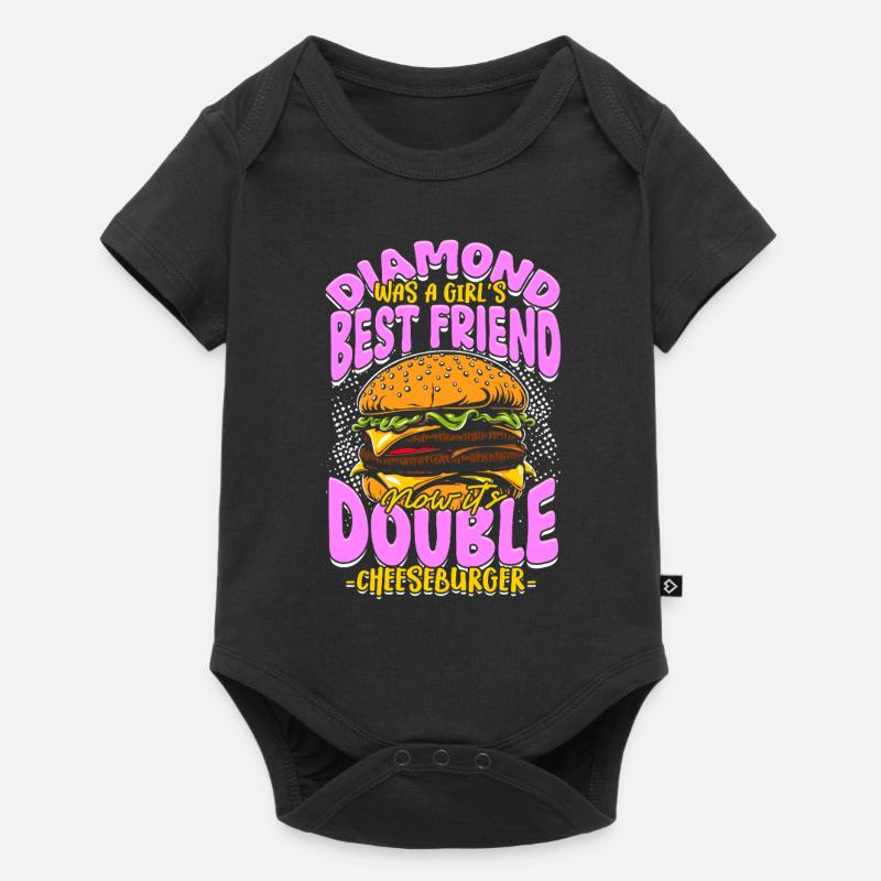 Freundin Ehefrau Valentinstag Cheeseburger - Baby Premium Kurzarmbody - Schwarz
