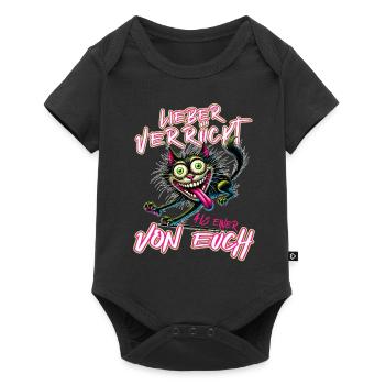 Chat fou Mieux fou que l’un d’entre vous - Body à manches courtes Premium Bébé - noir - Devant