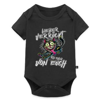 Chat fou Mieux fou que l’un d’entre vous - Body à manches courtes Premium Bébé - noir - Devant