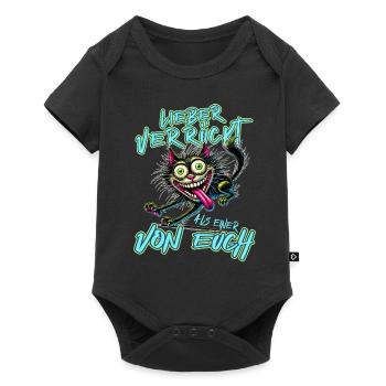 Chat fou Mieux fou que l’un d’entre vous - Body à manches courtes Premium Bébé - noir - Devant