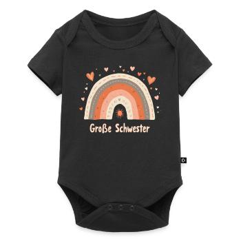 Grande Soeur Arc-en-ciel Boho - Body à manches courtes Premium Bébé - noir - Devant