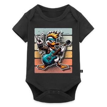 Duck Rock and Roll Guitarist - Baby Premium short-sleeve bodysuit - black - Front