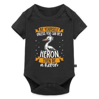 Be yourself unless you can be a heron - Baby Premium short-sleeve bodysuit - black - Front