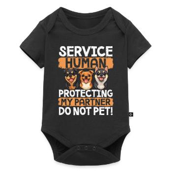 Service Humain Protection Mon partenaire Ne caressez pas ! - Body à manches courtes Premium Bébé - noir - Devant