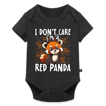 Je m’en fiche je suis un panda roux - mignon panda roux - Body à manches courtes Premium Bébé - noir - Devant