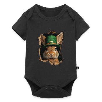St. Patrick Kaninchen - Baby Premium Kurzarmbody - Schwarz - Vorne