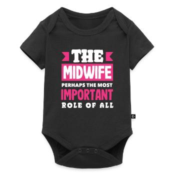 The midwife perhaps the most important role - Baby Premium short-sleeve bodysuit - black - Front
