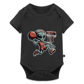 Alien Basketball Dunking - Baby Premium short-sleeve bodysuit - black - Front