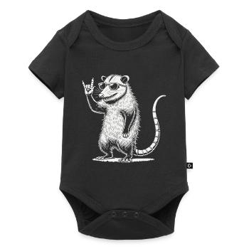 Funny Rock Music Festival Retro Opossum Design - Baby Premium short-sleeve bodysuit - black - Front