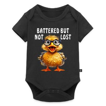 DUCK GLASSES BATTERED BUT NOT LOST - Baby Premium short-sleeve bodysuit - black - Front