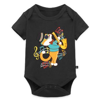 Saxophone Cat Jazz - Body à manches courtes Premium Bébé - noir - Devant
