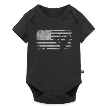 Saxophones American Flag - Baby Premium short-sleeve bodysuit - black - Front