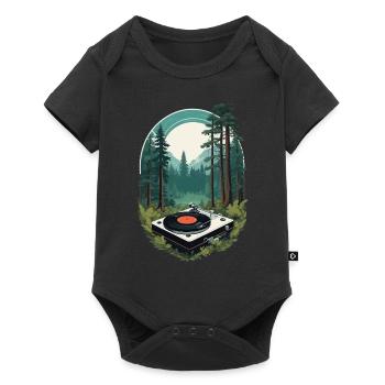 Music Streetwear Outfit Nature Vinyl Turntable - Baby Premium short-sleeve bodysuit - black - Front