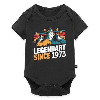 Legendary Since 1973 Vintage Mountain Retro Mountains - Baby Premium short-sleeve bodysuit - black - Front