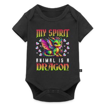 Dragon Créatures Dragon Médiéval - Body à manches courtes Premium Bébé - noir - Devant