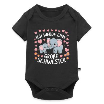 I'm going to be a big sister elephant - Baby Premium short-sleeve bodysuit - black - Front