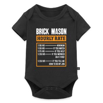 Bricklayer Brickmason Hourly Rate Humor - Baby Premium short-sleeve bodysuit - black - Front